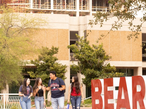 Students outside UA Main Library