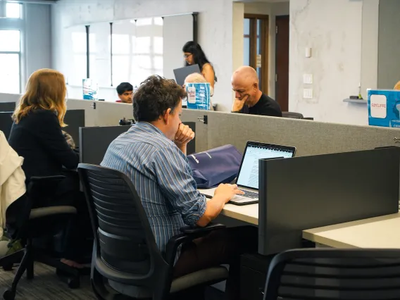 Crucible Founders at work in The Hub at FORGE at Roy Place