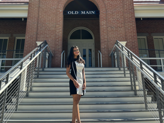 Sameeka standing in front of Old Main
