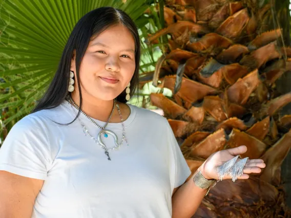 Fourth-year student Tommey Jodie began doing bead work in high school, and will soon sell her wares through the online platform Student-Made Arizona.