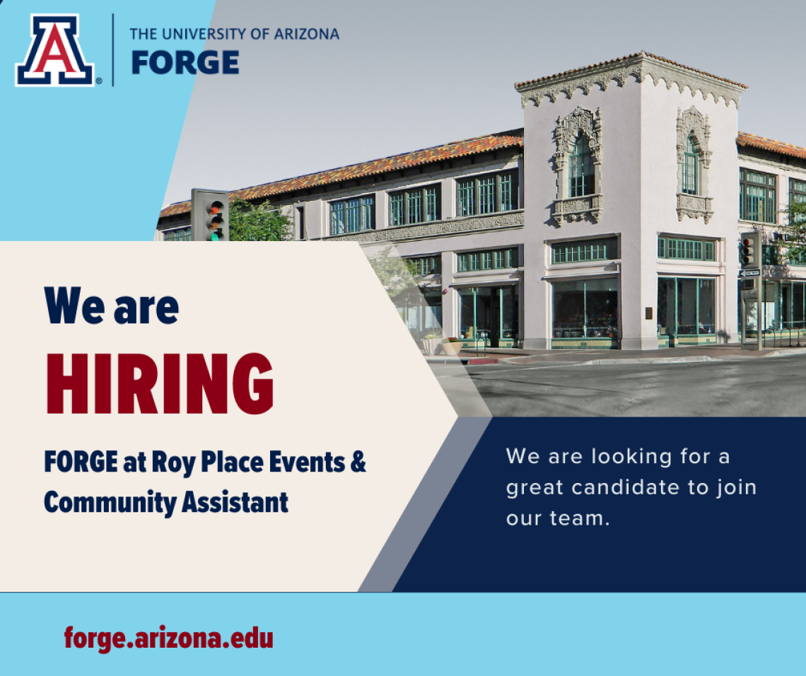 We are hiring, FORGE at Roy Place events and community assistant