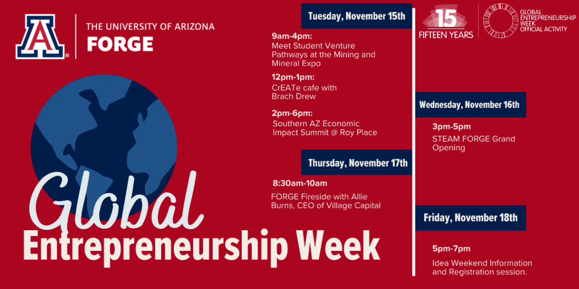 Global Entrepreneurship Week, Tuesday November 15 - Friday November 18