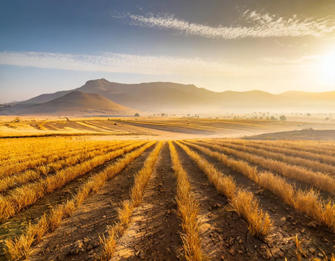 Fort Yuma Quechan fields and mountainous landscape